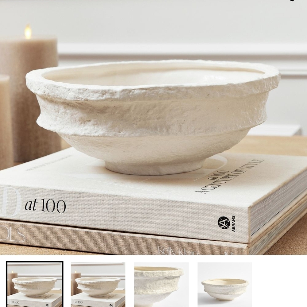 Pottery Barn Textured Cream Bowl